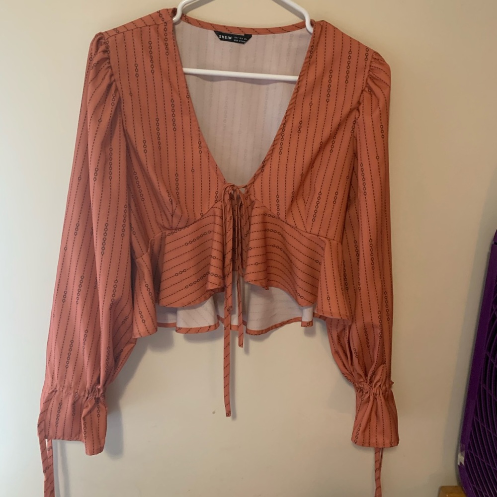 SHEIN front tie top